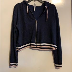 Cropped zip up hoodie